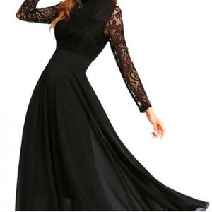 Roiii Lace Black Dress High Collar MEDIUM NWT